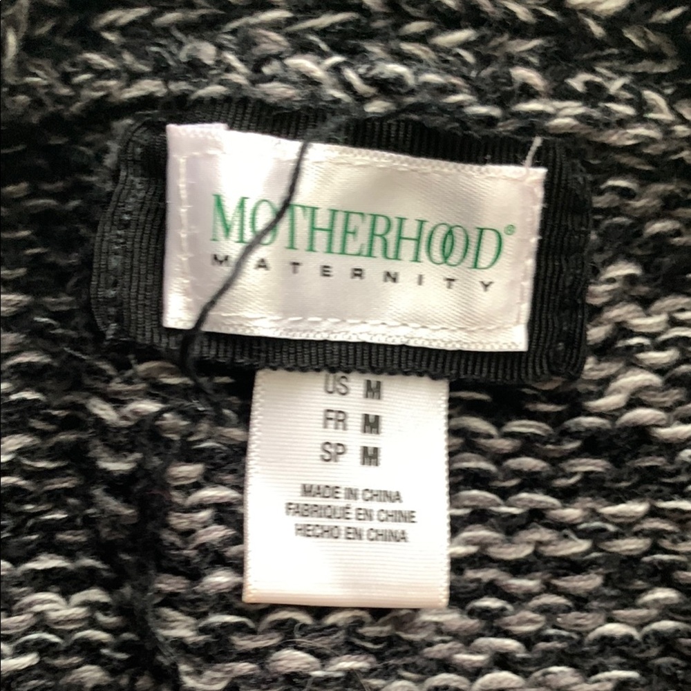 Motherhood Long Black Marble One Button Sweater Size M - Picture 2 of 7